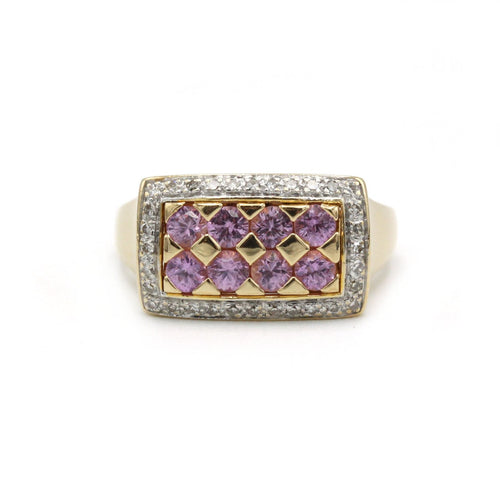 Bague 55 Bague - Or, Diamants & Saphirs roses 58 Facettes 250078R