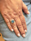 Bague 53 Bague en or blanc topaze bleue et diamants 58 Facettes