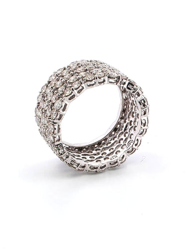 Obrączka ślubna wieczność z białego złota z diamentami o masie 3,90 ct 