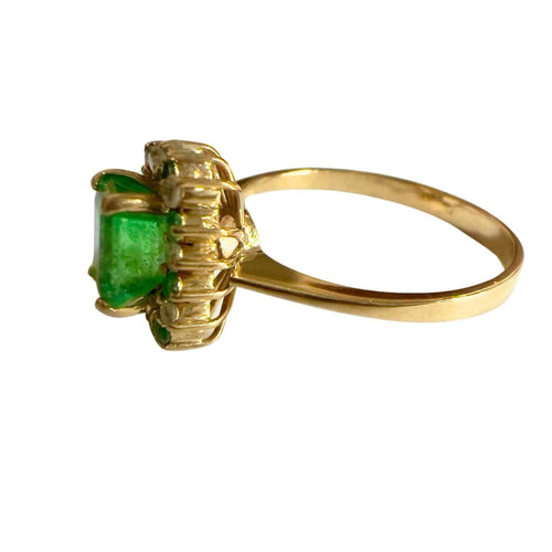 Bague 55 Bague design contemporain du XXe siècle en or jaune avec émeraude 58 Facettes Q377B
