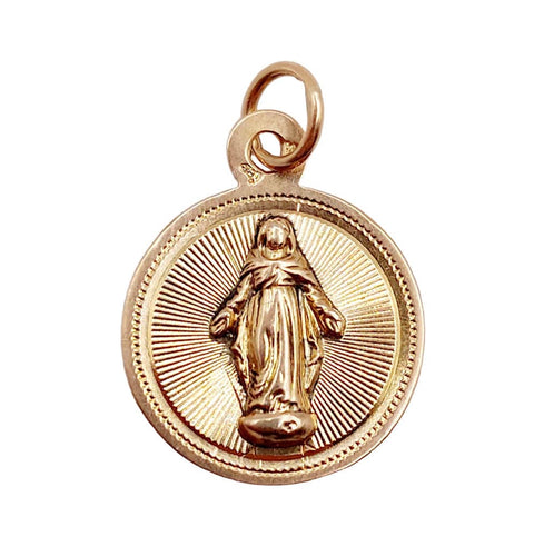 Pendentif Petite Médaille religieuse victorienne or rose 58 Facettes A05385