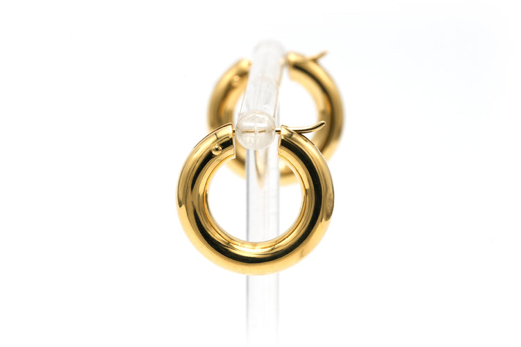 Pendientes de aro contemporáneos en oro amarillo de 18k 