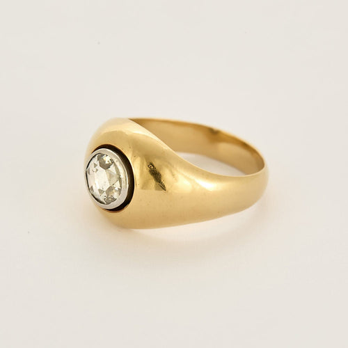 Bague 58 Bague en Or jaune, blanc et diamants 58 Facettes LJ29