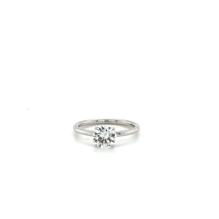 White gold ring with a diamond