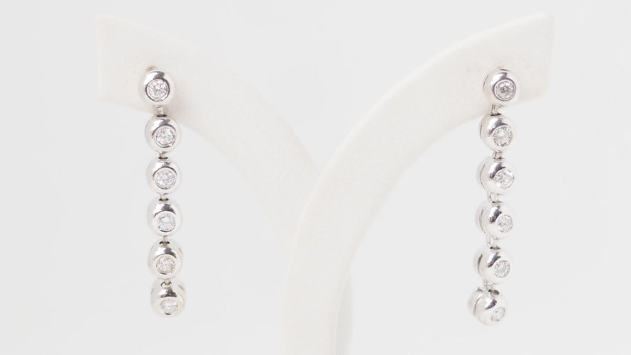 Boucles d'oreilles 4.3cm pendants d'oreilles en or blanc et diamants 58 Facettes 32256