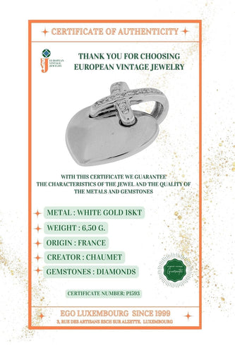 Pendentif CHAUMET - Pendentif Coeur LIENS Or Blanc avec Diamants 58 Facettes