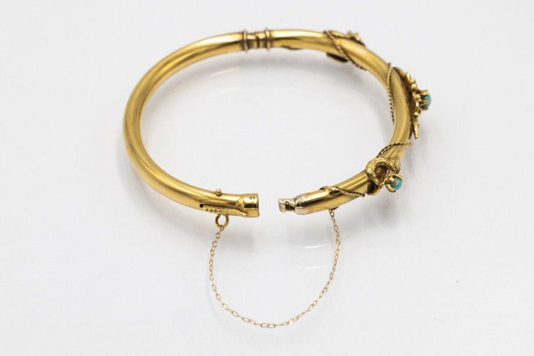 Bracelet Bracelet en or jaune avec turquoises et perles, début du XXe siècle 58 Facettes 11160