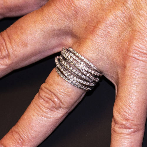 Bague 54 Bague Or blanc Diamants 58 Facettes D360368CS