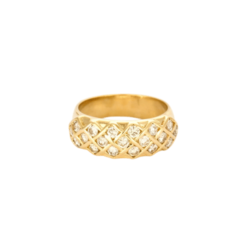Bague 56 Bague or jaune sertie de 19 diamants de 0,09 ct (1.71ct au total) 58 Facettes 1-0000212/1