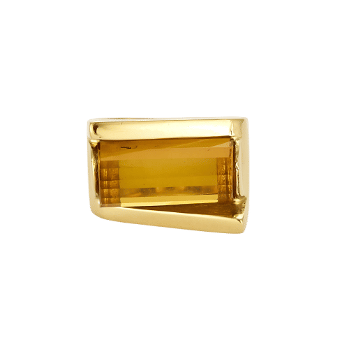 Anillo de oro amarillo y citrino 