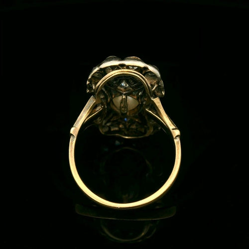 Bague 52 Yelow gold, pearl and dialmond ring circa 1890 58 Facettes