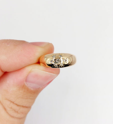 Bague 47 Bague bombée dôme or rose diamants serti étoilé (circa 1940) 58 Facettes A05459