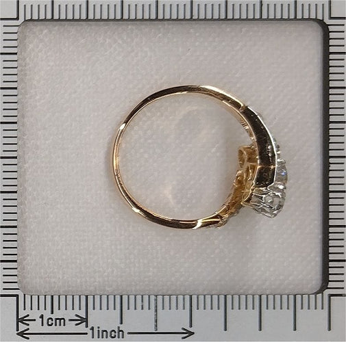 Bague 56 L'amour à travers le temps : bague de déclaration en diamant Belle Époque des années 1920 58 Facettes 24029-0362