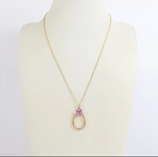 Collier Collier or jaune pendentif goutte pavé de diamants 58 Facettes