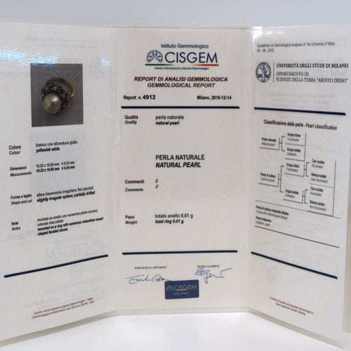 Bague 53 Bague victorienne antique en perles et diamants 58 Facettes