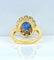 Bague 50 Bague marguerite en or jaune 18 carats, saphir 3,50 carats et diamants 58 Facettes AB548