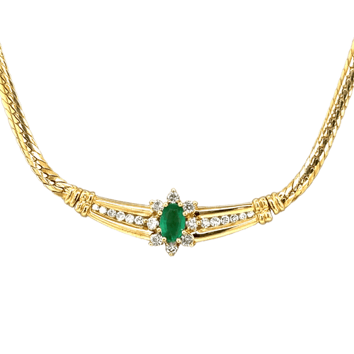 Collier Collier en or jaune Emeraude et Diamants 58 Facettes 3018/20