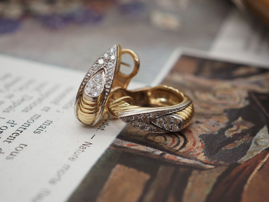 Retro-Gold-Diamant-Ohrring