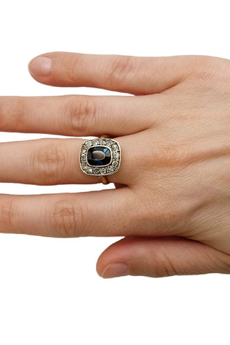 Bague 52 Bague Saphir Vintage Première Moitié XXe 58 Facettes