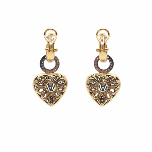 Boucles d'oreilles Boucles d'oreilles en or jaune et blanc serties de diamants (1,60 carat) 58 Facettes 17046