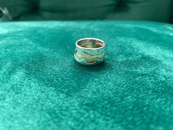 Bague 51 Georg Jensen - Bague bicolore en or Fusion 58 Facettes