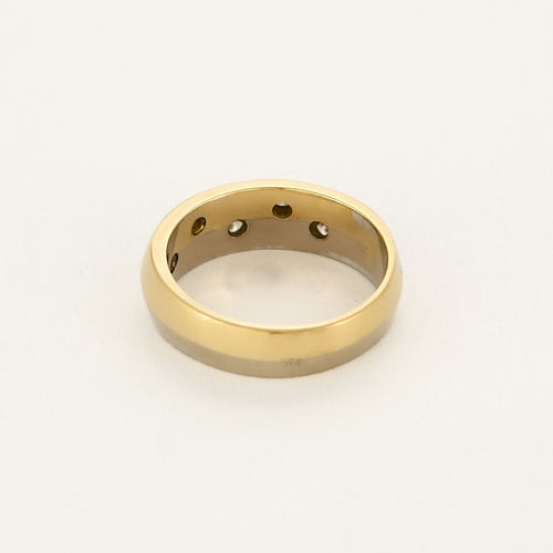 Bague 55 Bague jonc en or jaune, blanc et diamants 58 Facettes ROD4037