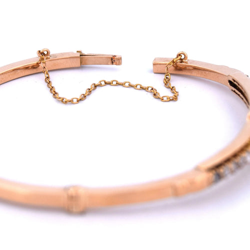 Vintage armbånd i gult guld med diamanter 