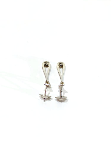 Paire de boucle d’oreille en or blanc et diamants 58 Facettes