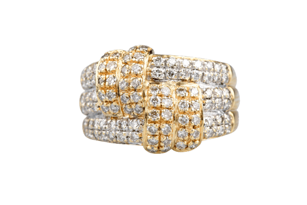 Bague 52 Bague cocktail en or jaune pavée de diamants 58 Facettes BG41942-107