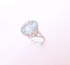 Bague 55.5 Bague Aigue-marine en solitaire Or Blanc 18 K 58 Facettes AA 1666