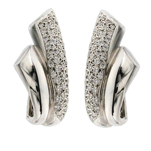 Boucles d'oreilles Boucles d'oreilles en or blanc, diamants naturels 58 Facettes MG-200912