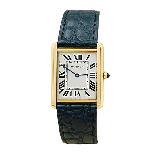 Montre Montre Cartier, "Tank Solo", or jaune et acier. 58 Facettes 34830