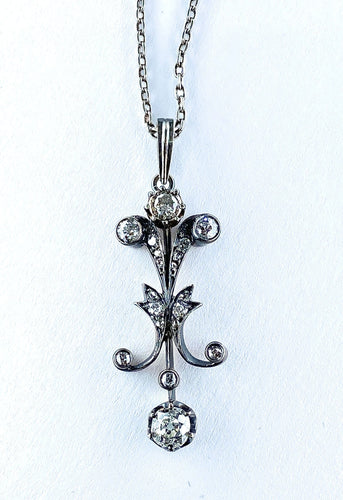 Pendentif Pendentif Or blanc Argent Diamants Epoque Napoléon III. 58 Facettes AB277