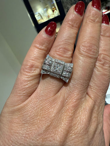 Bague 54 Bague Tank Platine et Diamants 58 Facettes 1.0000394/1