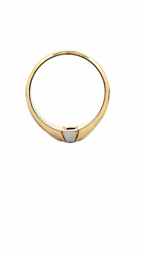 Bague 63 Bague jonc bicolore en or 18 carats et diamant 58 Facettes