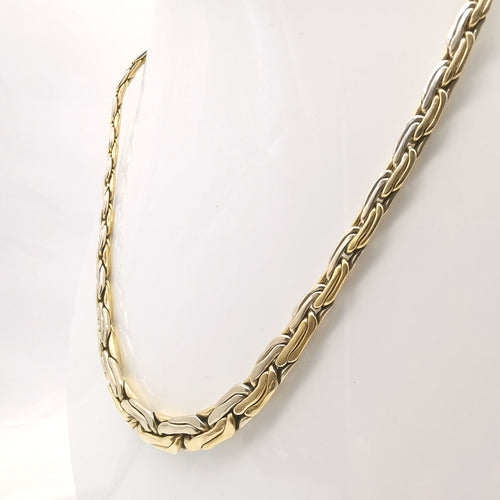 Collier Collier maillons haricots doublés en or deux tons 58 Facettes