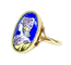 Bague 52 Bague en or jaune émail profil de femme, Limoges 58 Facettes AB646