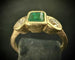 Bague 54 Bague en or jaune sertie d'une émeraude et deux brillants 58 Facettes