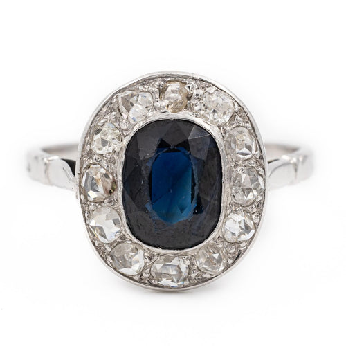 Bague 56 Bague Pompadour Or blanc Saphir, Diamant 58 Facettes 2282564CN