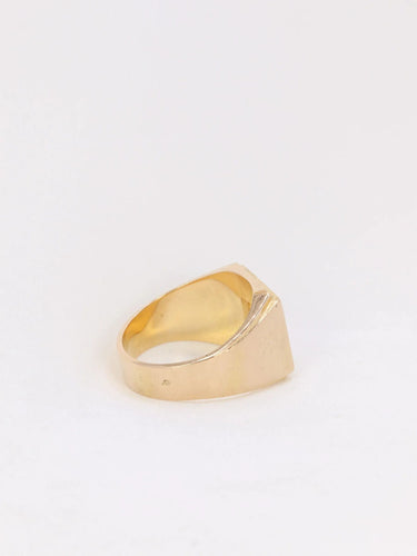 Bague 56.5 Bague chevalière vintage en or et diamants 58 Facettes J142