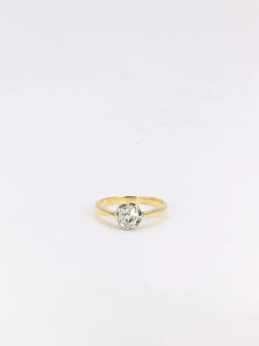 Bague 50 Solitaire or platine diamant taille ancienne 0.7ct 58 Facettes J218BIS