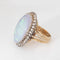 Bague Bague vintage en or jaune 14 carats avec opale et diamants, taille 5,5, ovale, bijou de cocktail 58 Facettes G13942