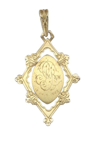 Pendentif Médaille vierge art-déco 58 Facettes 084981