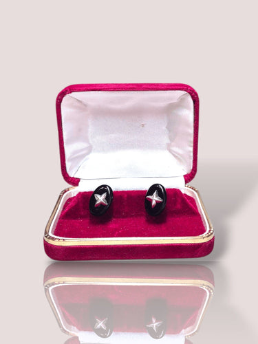 Boutons de manchette Boutons de manchette vintage en or blanc par Steinlin 58 Facettes 600228