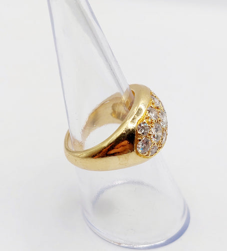Bague 53 Bague jonc bombée or jaune et 2,20 carats de diamants taille brillant 58 Facettes A06334