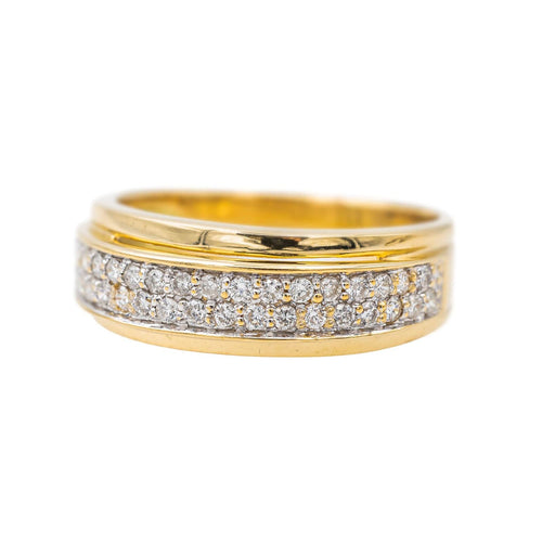 Bague 50 Bague Demi alliance Or jaune Diamant 58 Facettes 3140233CN