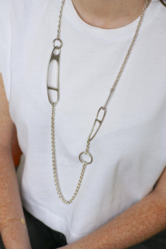 Collier Hermès Sautoir Chaine d'Ancre Twist en Argent 100 cm 58 Facettes
