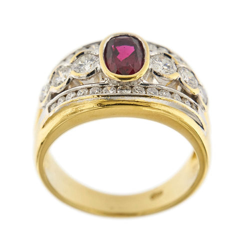Bague 55 Bague bandeau rubis diamants 58 Facettes 30811