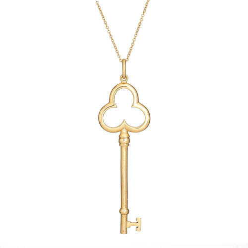 Collier Tiffany & Co - Pendentif et collier clé trèfle en or jaune 58 Facettes G14175
