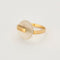 Bague 54 Bague moderniste or jaune et cristal de roche 58 Facettes NAR0303